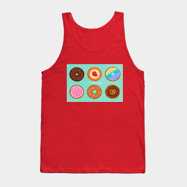 This is a beautiful drawing of a box of donuts. What is your favourite? I love strawberry and fresh cream donuts. Tank Top by lonelychiwawa